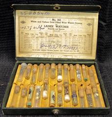 LOT 7 POCKET WATCH SWEEP HANDS TUBES WINDING STEM CROWN ASSORTMENT SLEEVE ASSORT